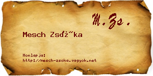 Mesch Zsóka névjegykártya